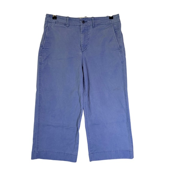 Polo Ralph Lauren Pants - Polo Ralph Lauren Womens Wide Leg Crop Chino Pants Blue Size 10 High Rise Cotton